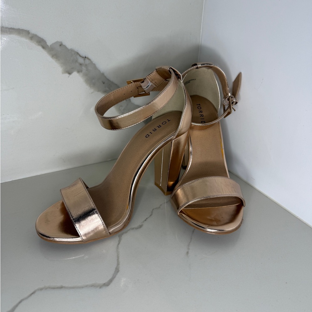 Torrid Metallic Heeled Sandals